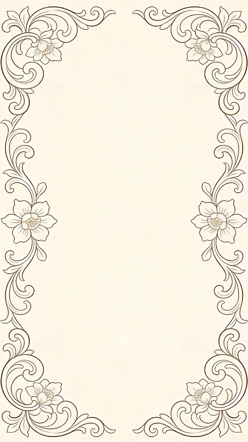高清大图下载【趣麦麦图】复古花纹边框装饰