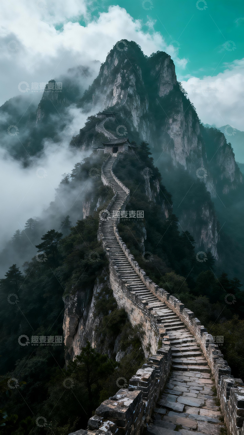 高清大图下载【趣麦麦图】崎岖险峻的山路4