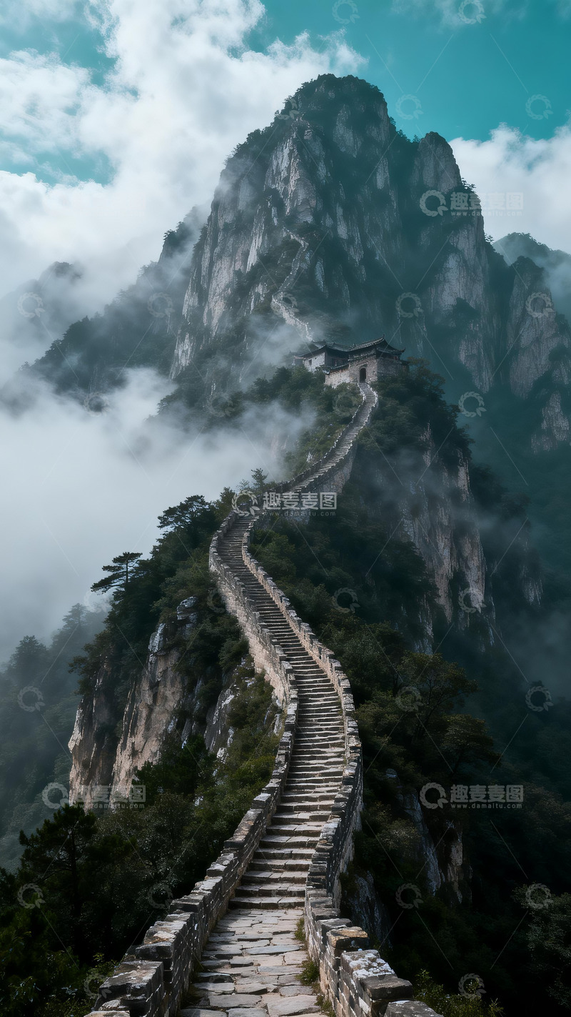 高清大图下载【趣麦麦图】崎岖险峻的山路