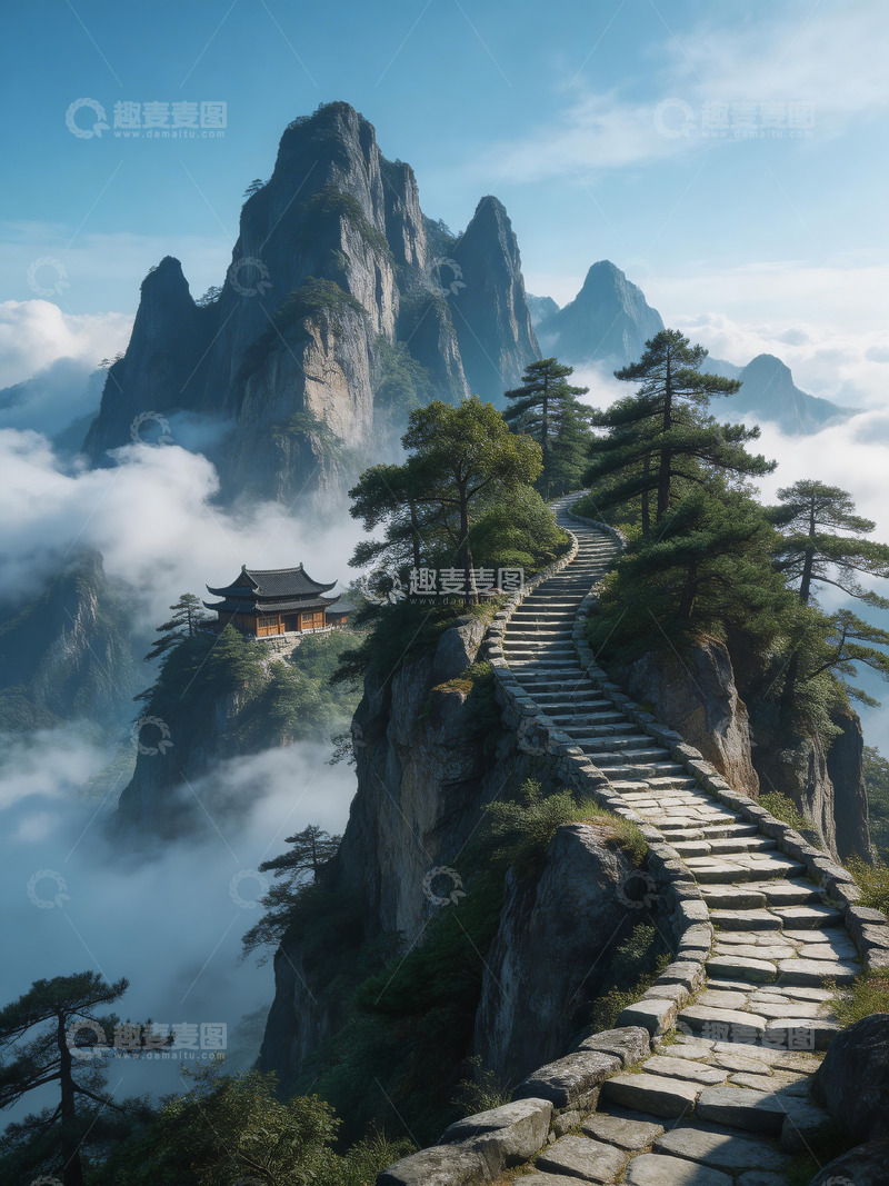 高清大图下载【趣麦麦图】崎岖险峻的山路2