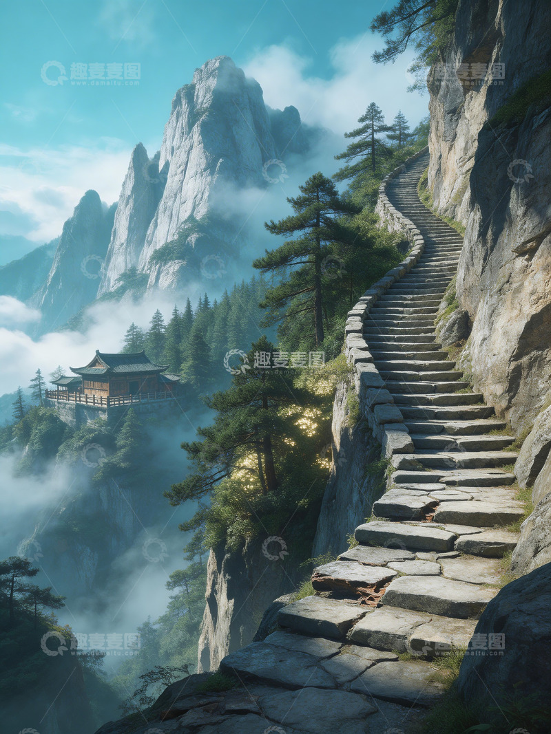 高清大图下载【趣麦麦图】崎岖险峻的山路3