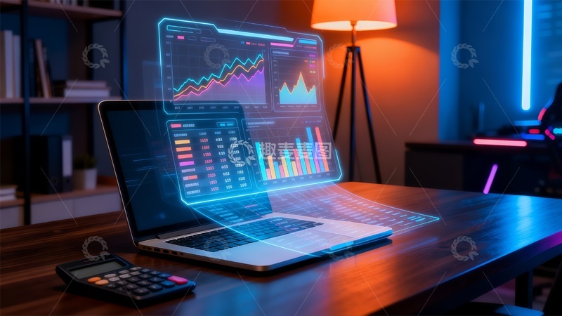 高清大图下载【趣麦麦图】科技感数据分析办公场景