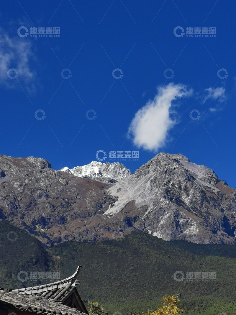 高清大图下载【趣麦麦图】-万里无云的雪山