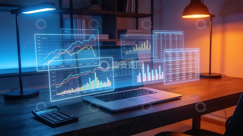 高清大图下载【趣麦麦图】科技感数据分析工作场景