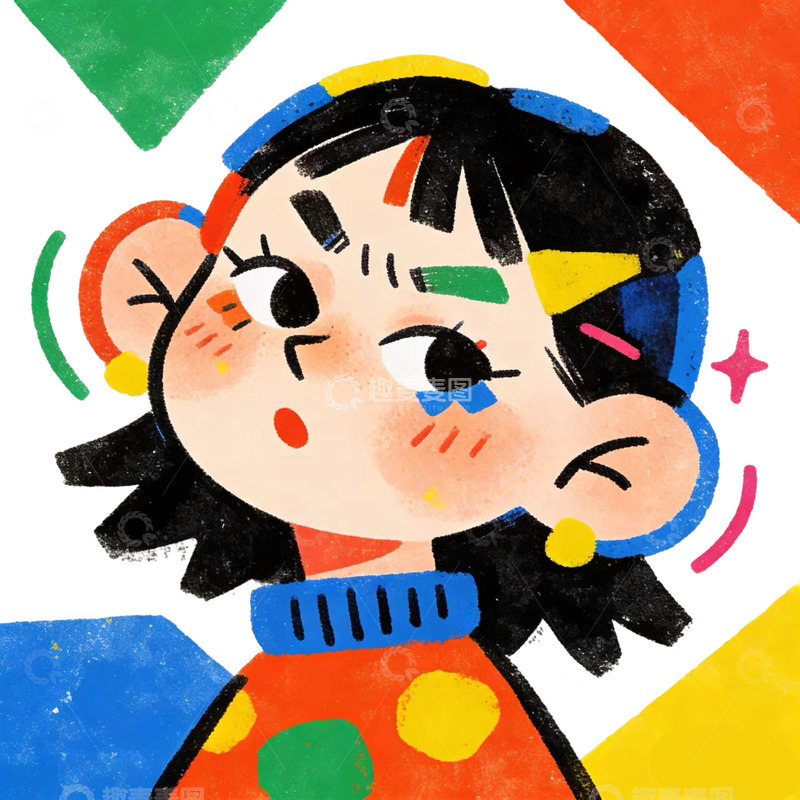 高清大图下载【趣麦麦图】女孩头像图案