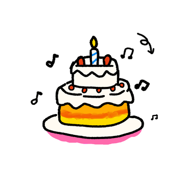 卡通风生日蛋糕庆祝插画