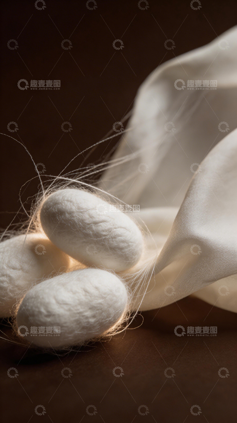 高清大图下载【趣麦麦图】蚕丝茧静物摄影