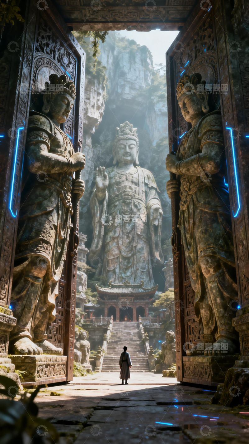 高清大图下载【趣麦麦图】古寺佛像神秘光影