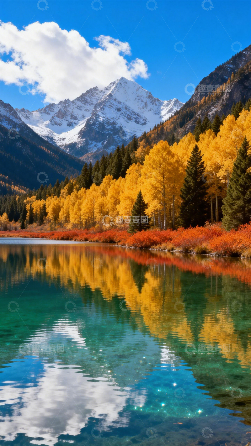 高清大图下载【趣麦麦图】秋韵山水倒影美景