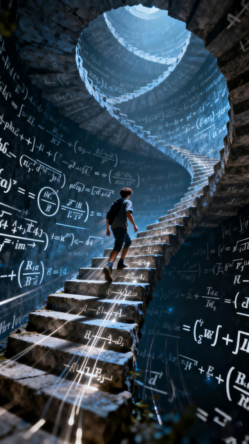 数学隧道探险创意视觉