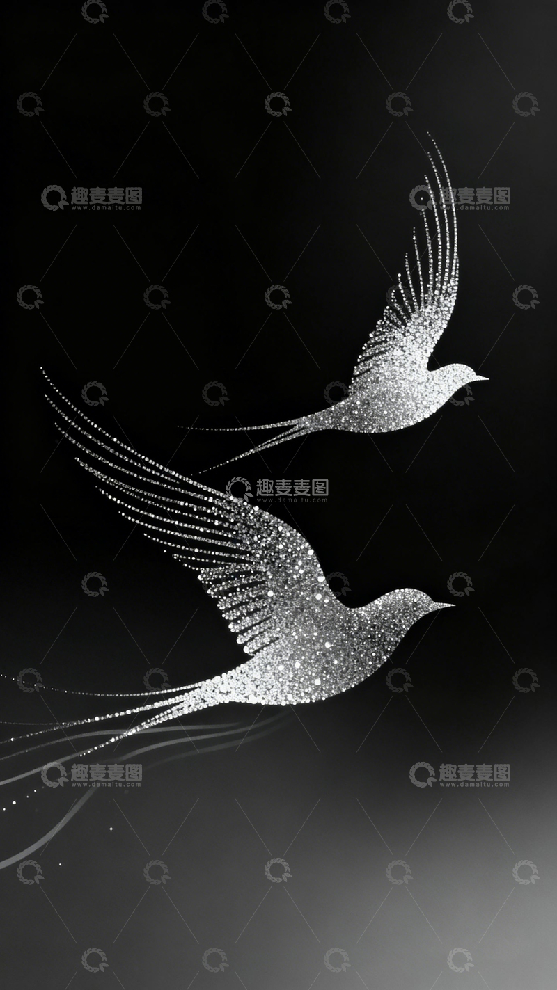 高清大图下载【趣麦麦图】璀璨飞鸟艺术插画