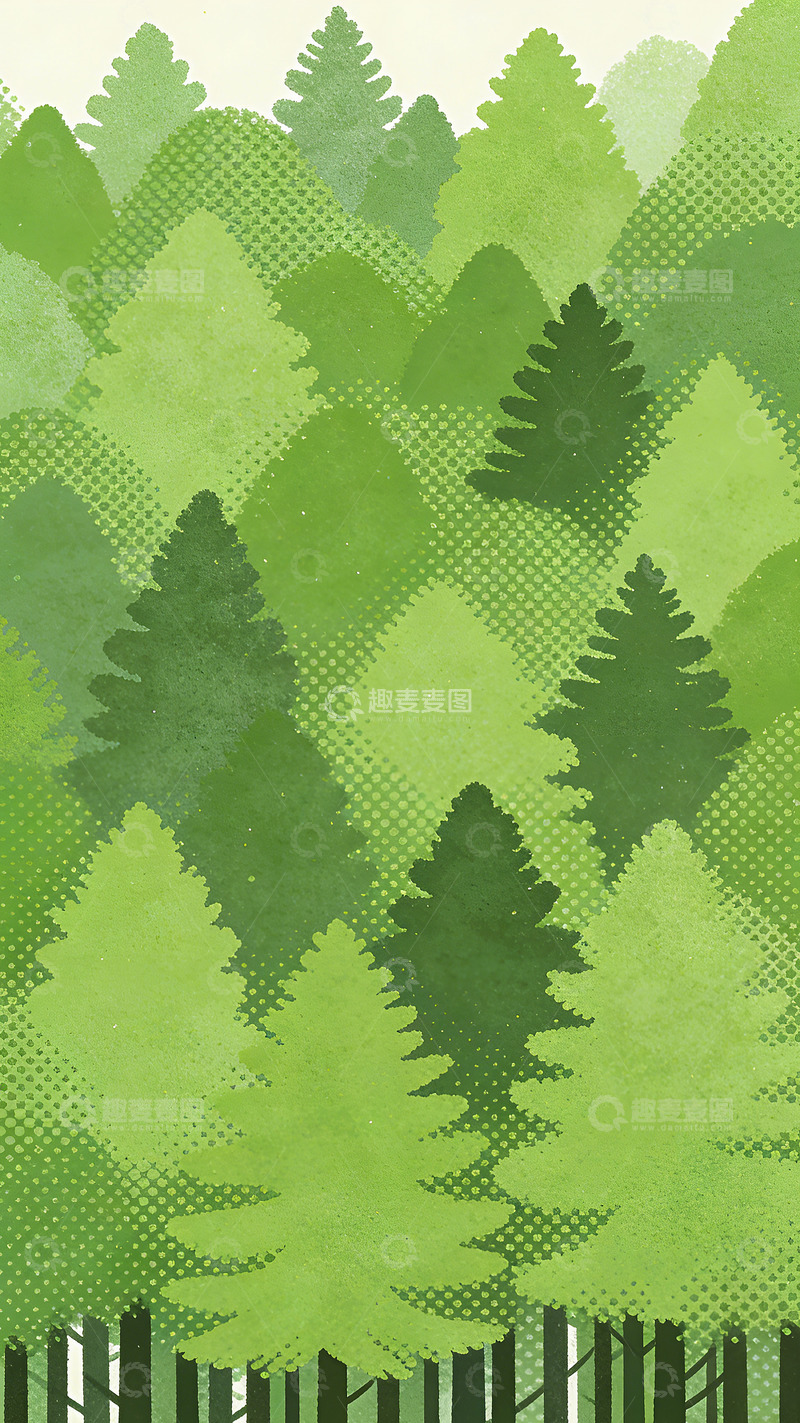 高清大图下载【趣麦麦图】像素风格森林插画