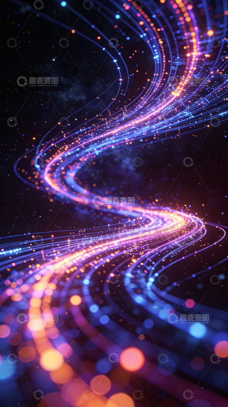 高清大图下载【趣麦麦图】科技光效螺旋空间视觉