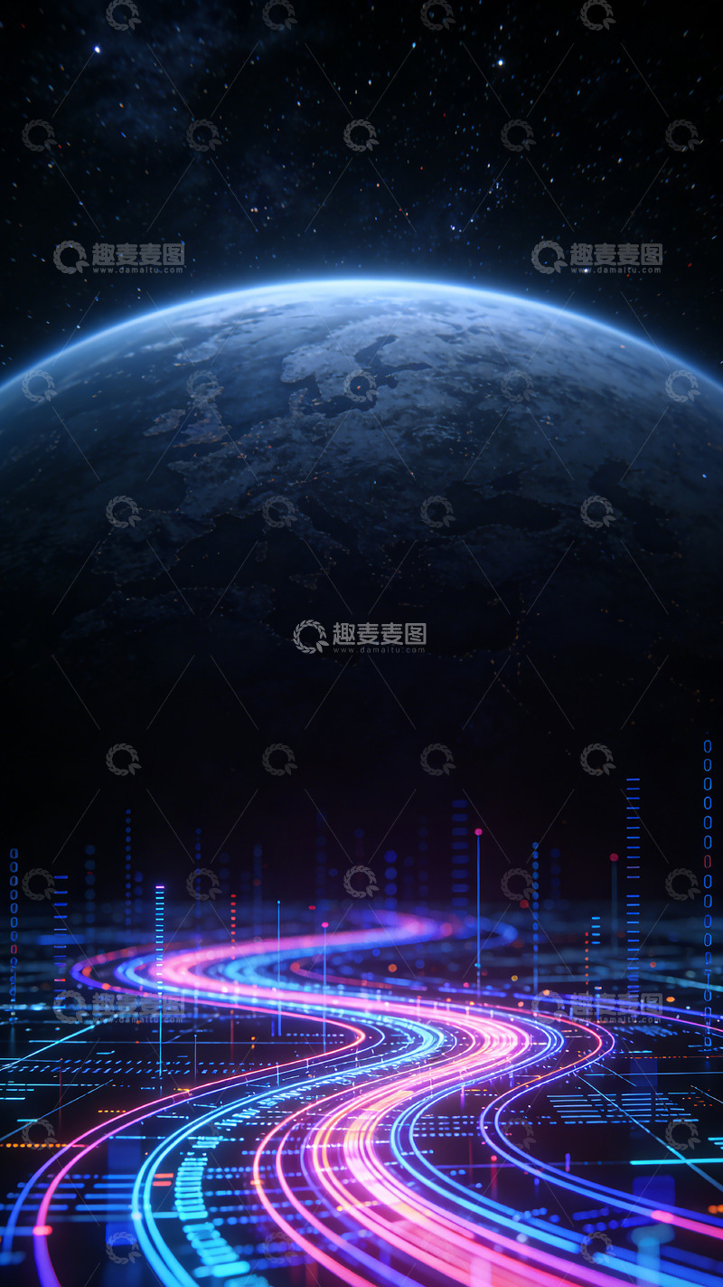 高清大图下载【趣麦麦图】科幻星空地球未来科技