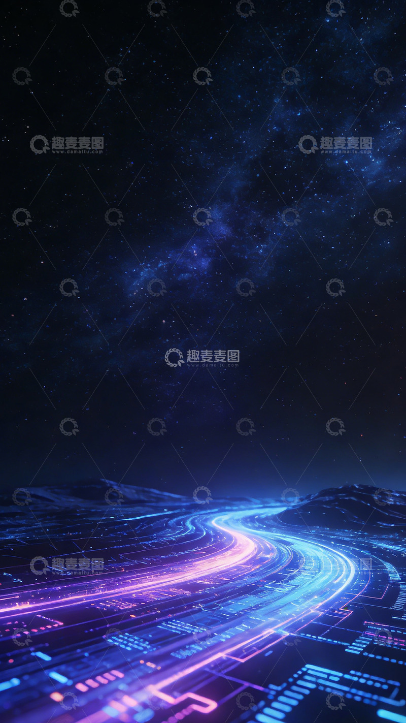 高清大图下载【趣麦麦图】星空科技未来感数字画卷