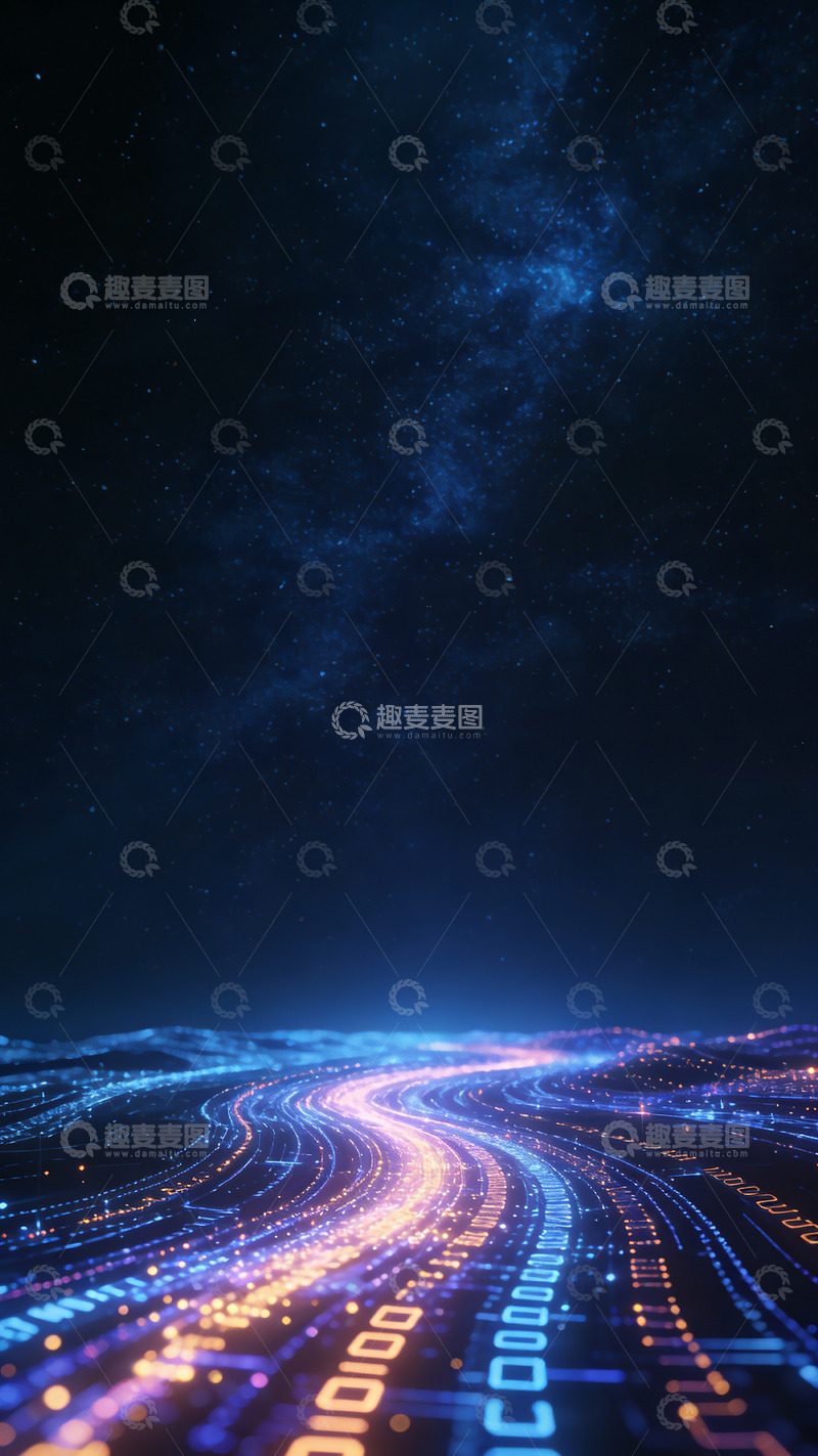 高清大图下载【趣麦麦图】数字星空科技未来感壁纸