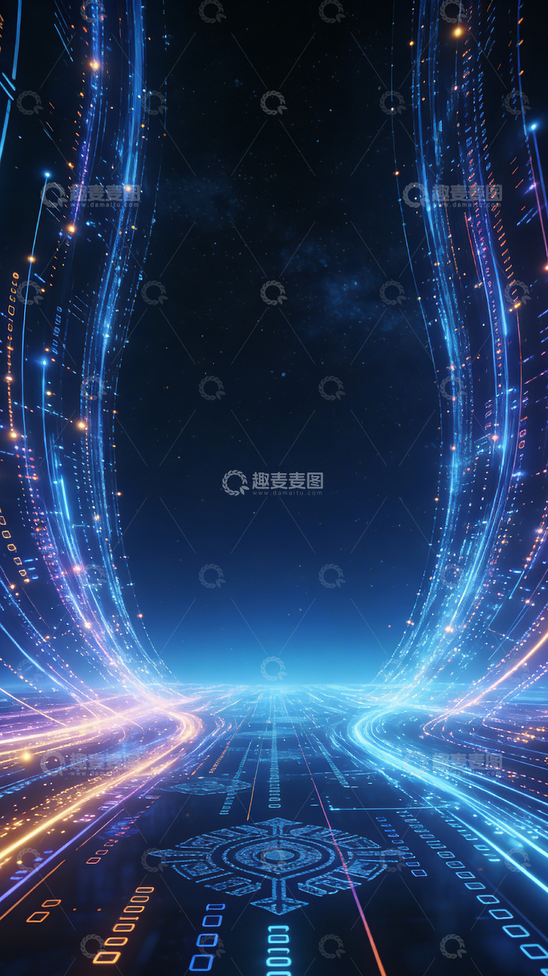 高清大图下载【趣麦麦图】科技感星空隧道视觉艺术