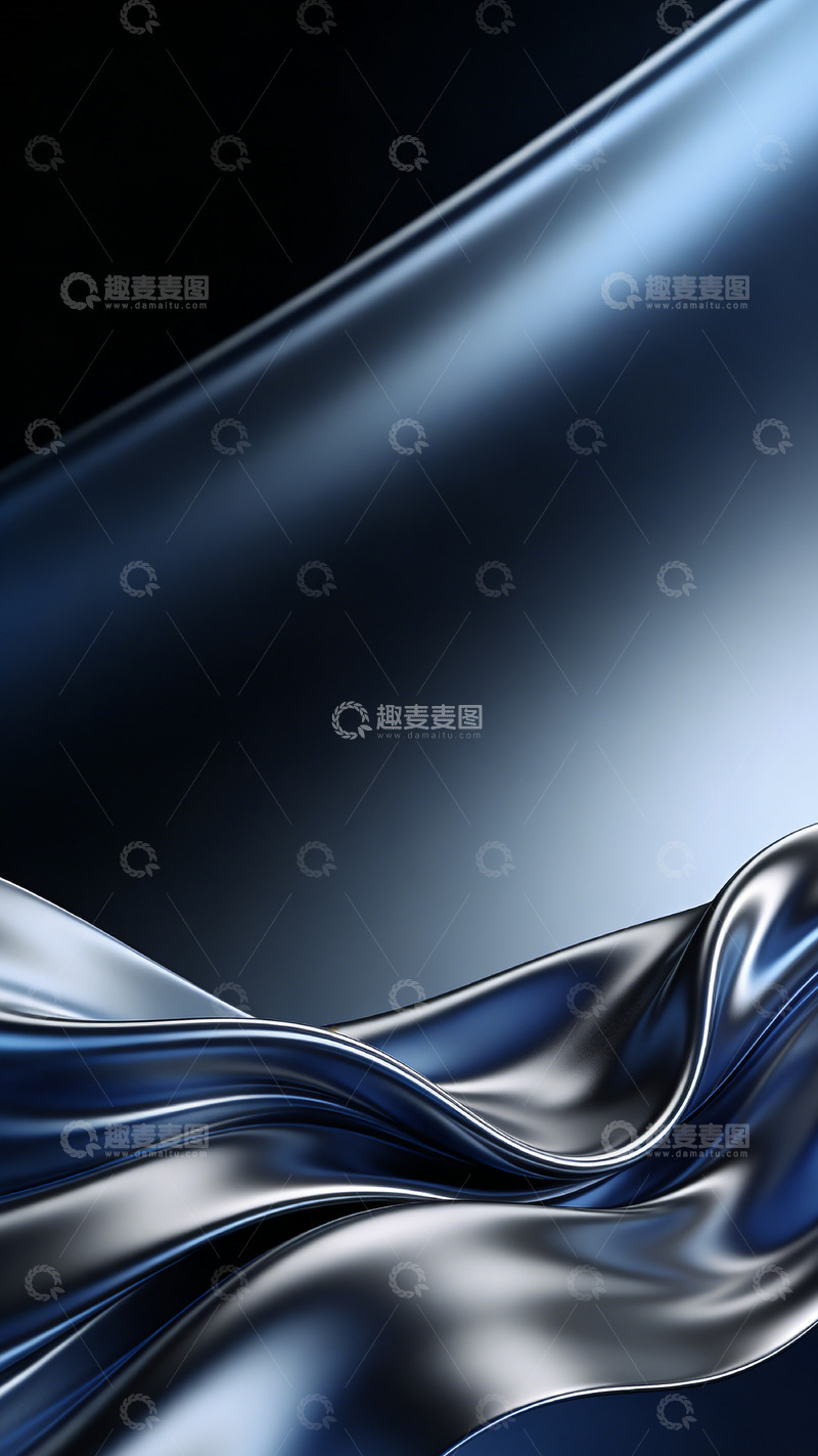 高清大图下载【趣麦麦图】金属波纹光影抽象艺术壁纸