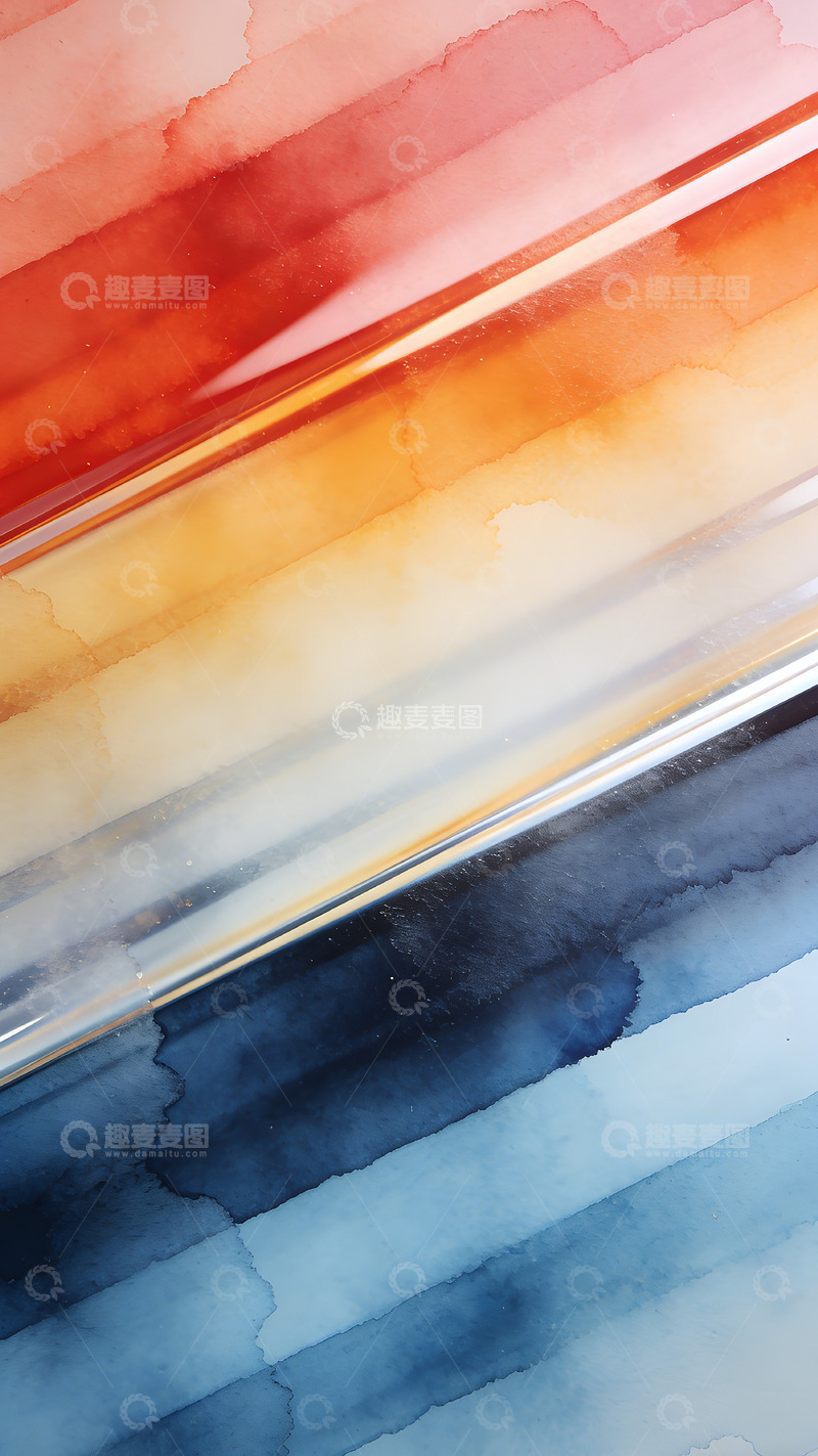 高清大图下载【趣麦麦图】水彩渐变色彩抽象画