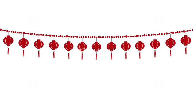 高清大图下载【趣麦麦图】灯笼流苏绚丽悬挂盛典