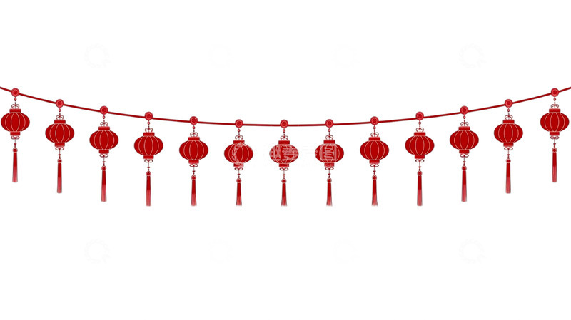 高清大图下载【趣麦麦图】灯笼流苏装饰的梦幻之境