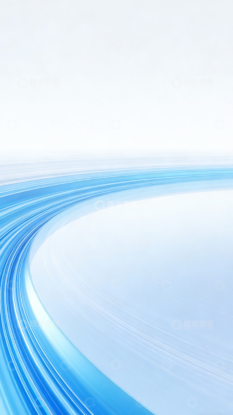 高清大图下载【趣麦麦图】蓝色流线抽象科技背景