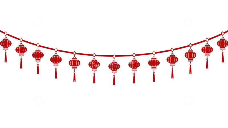 高清大图下载【趣麦麦图】红色灯笼流苏华丽悬挂艺术