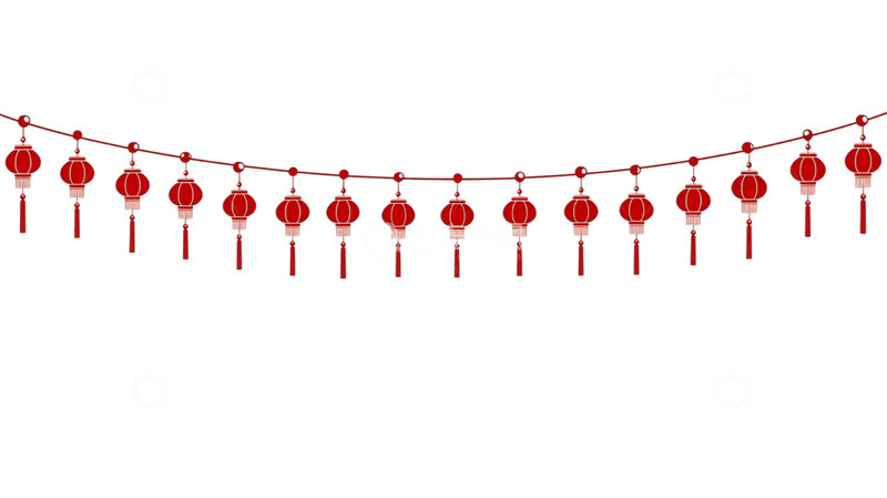 高清大图下载【趣麦麦图】灯笼流苏缀满夜空的梦幻华彩