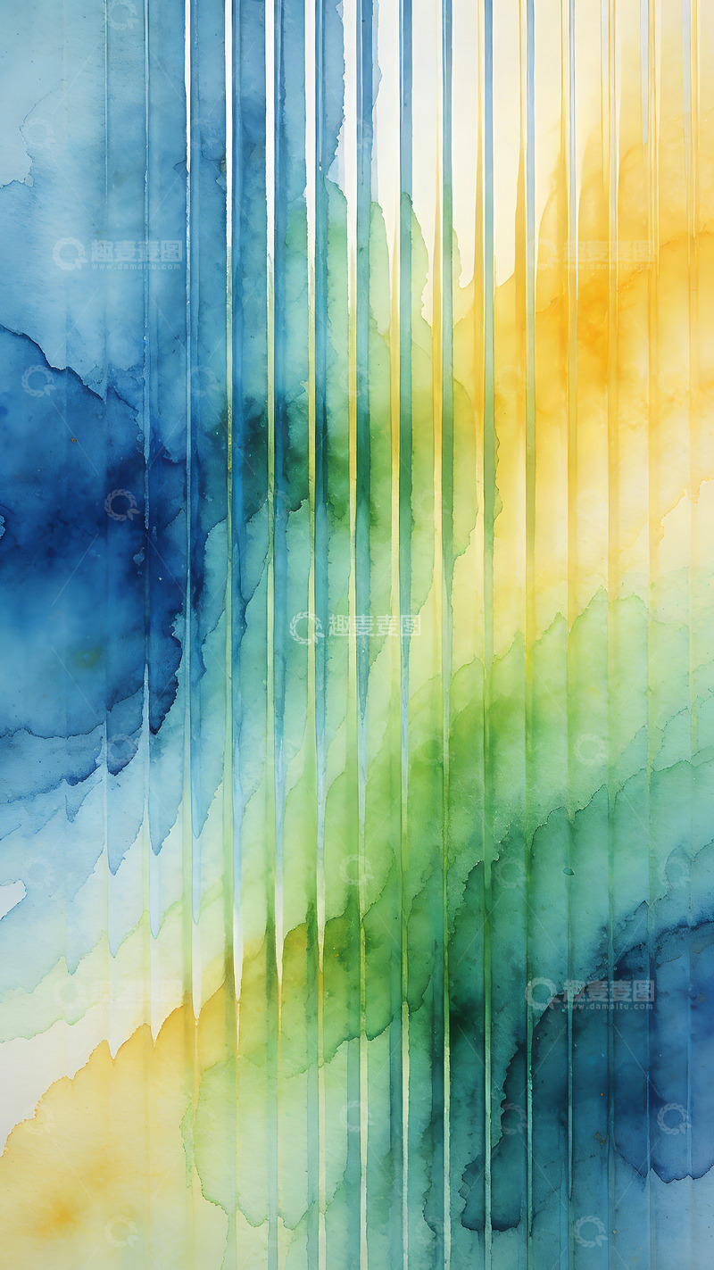 高清大图下载【趣麦麦图】水彩渐变抽象艺术画作