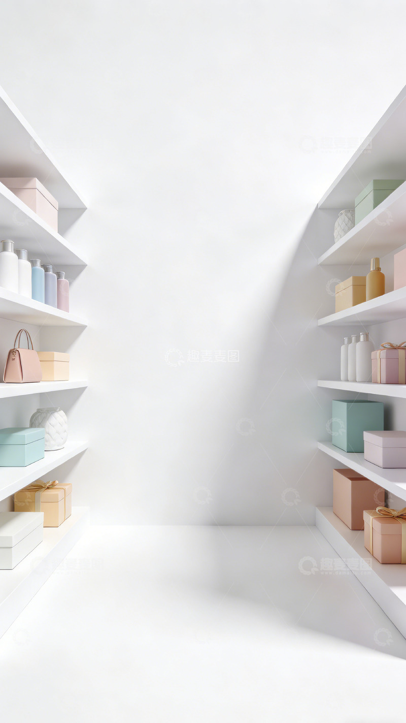 高清大图下载【趣麦麦图】简约风商品陈列设计素材