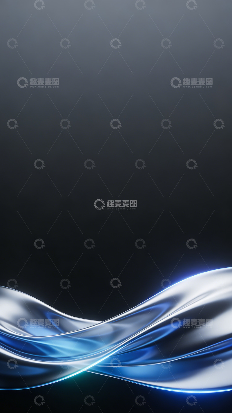 高清大图下载【趣麦麦图】抽象蓝波科技背景图
