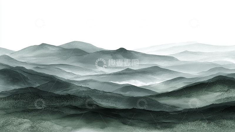 高清大图下载【趣麦麦图】水墨山峦梦境之旅