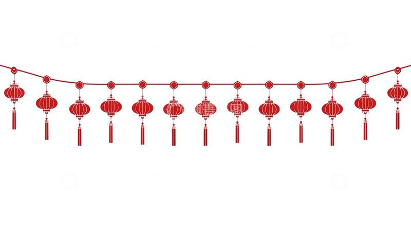 高清大图下载【趣麦麦图】灯笼流苏点缀夜空的梦幻之舞