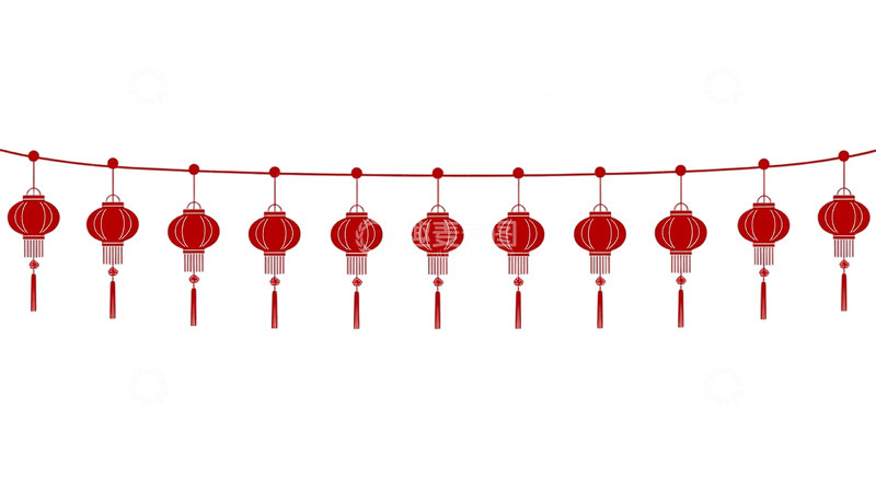 高清大图下载【趣麦麦图】灯笼流苏梦幻缤纷的夜空