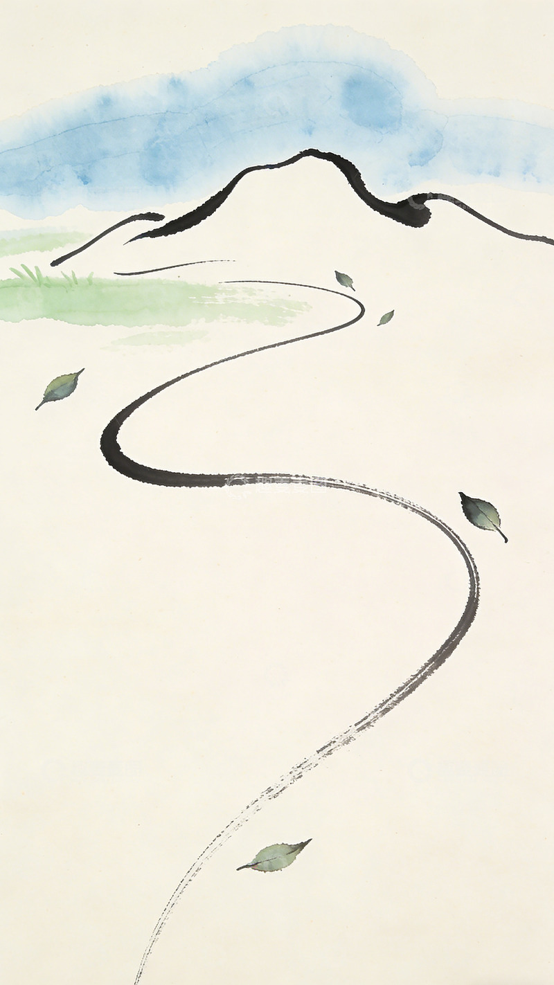 高清大图下载【趣麦麦图】水墨山水简约画