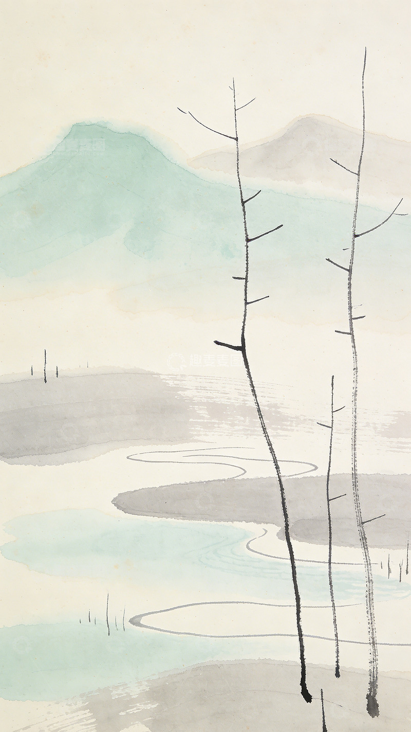 高清大图下载【趣麦麦图】水墨山水画风景画装饰画
