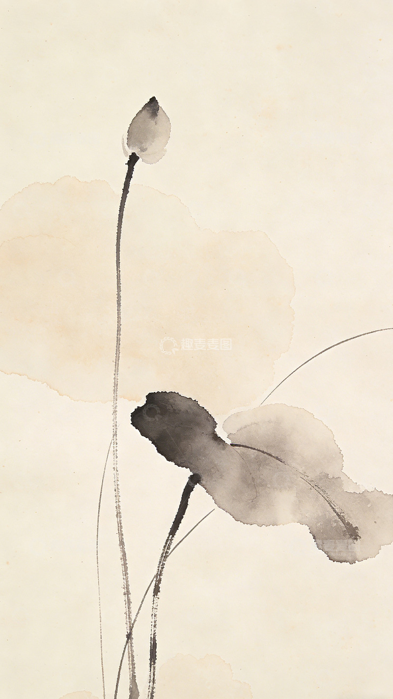 高清大图下载【趣麦麦图】水墨荷花国画意境