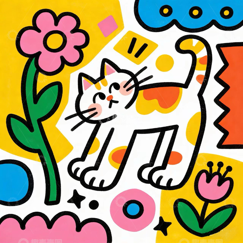 高清大图下载【趣麦麦图】童趣小猫咪图