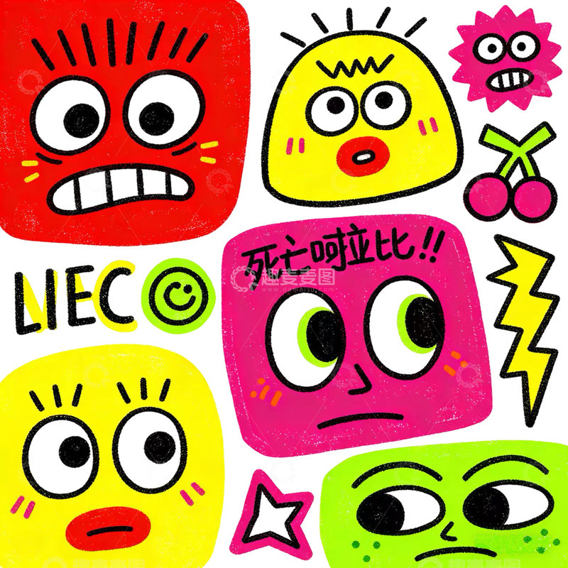 高清大图下载【趣麦麦图】涂鸦简约插图