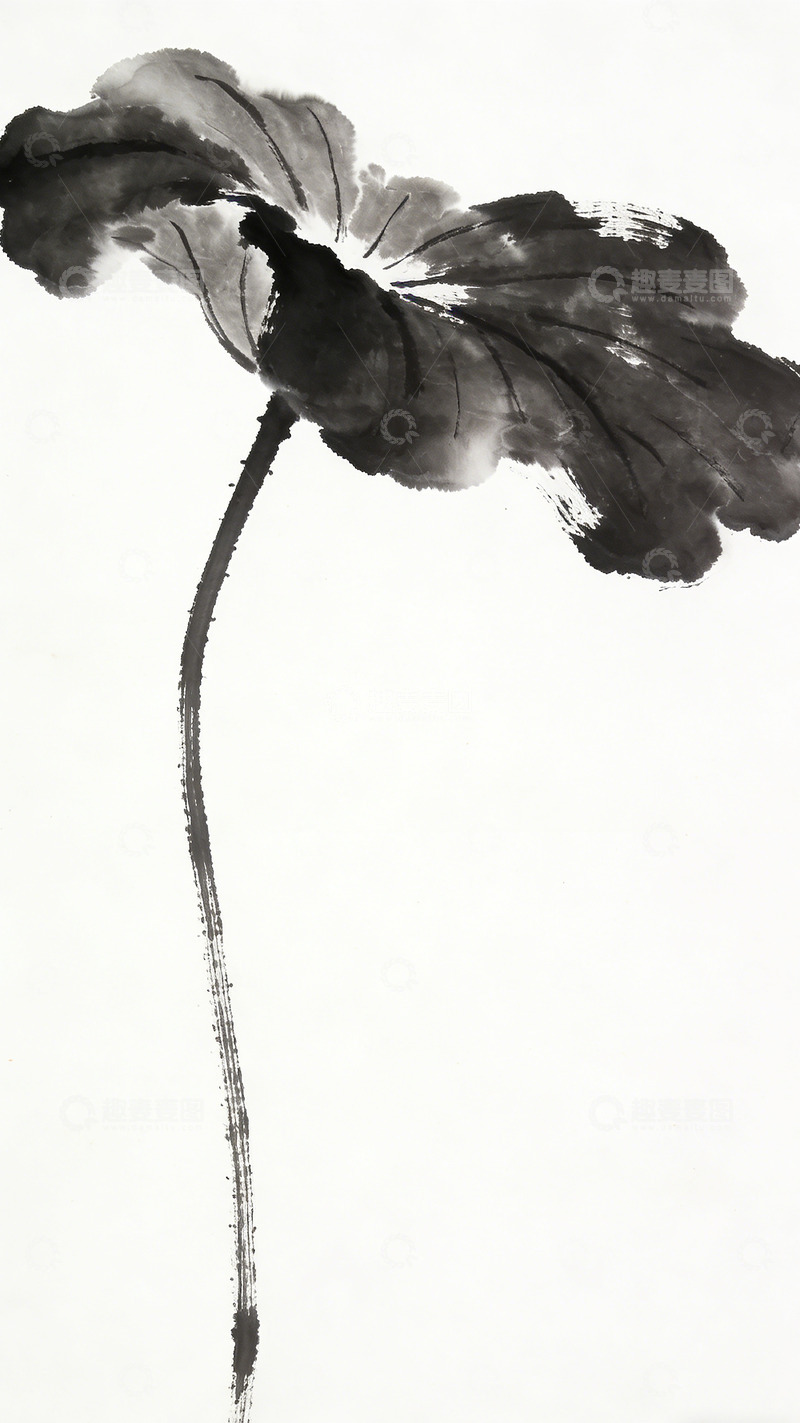 高清大图下载【趣麦麦图】水墨画荷花写意国画