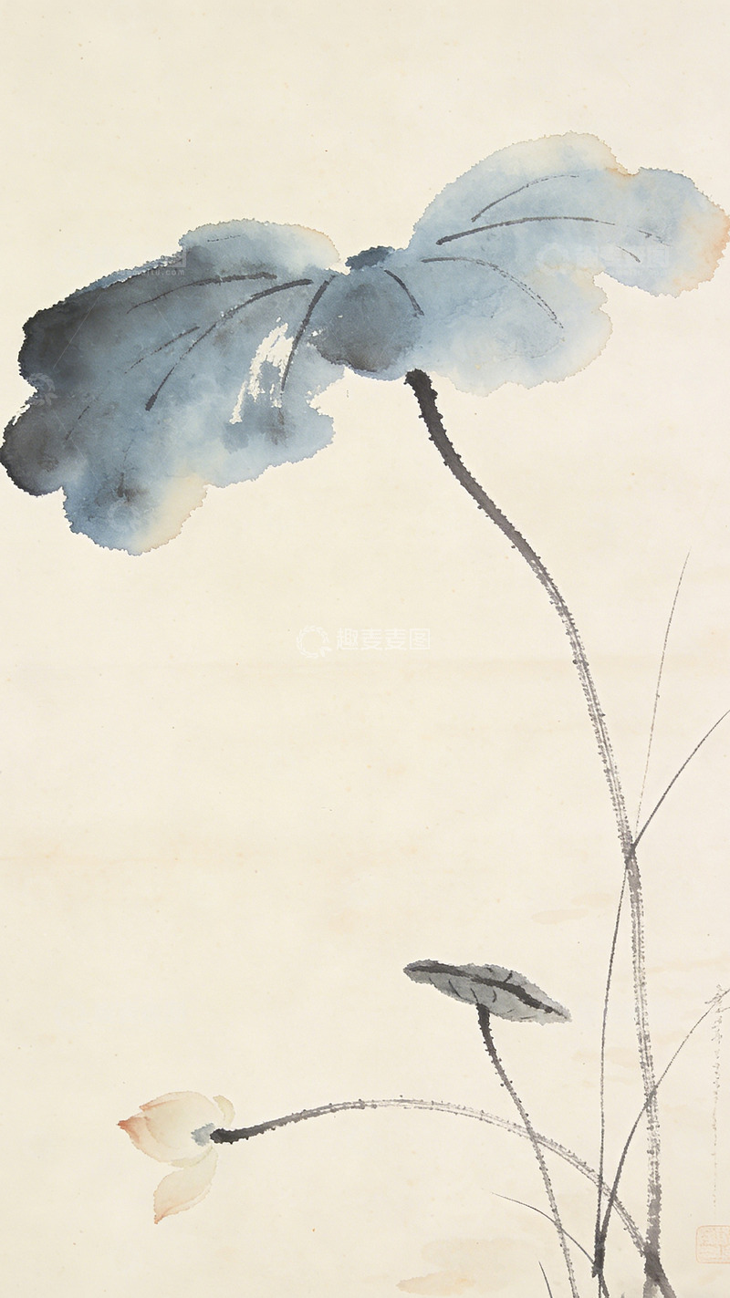 高清大图下载【趣麦麦图】水墨荷花国画装饰