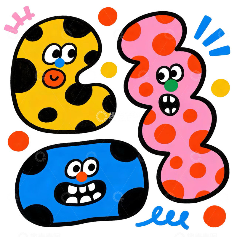 高清大图下载【趣麦麦图】简约涂鸦插图