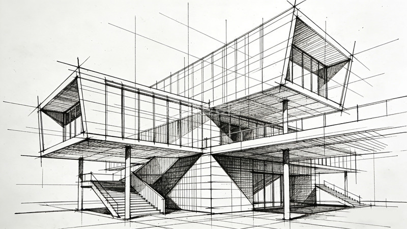 高清大图下载【趣麦麦图】建筑线稿透视图