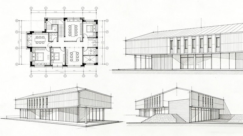 高清大图下载【趣麦麦图】建筑设计草图平面图立面图
