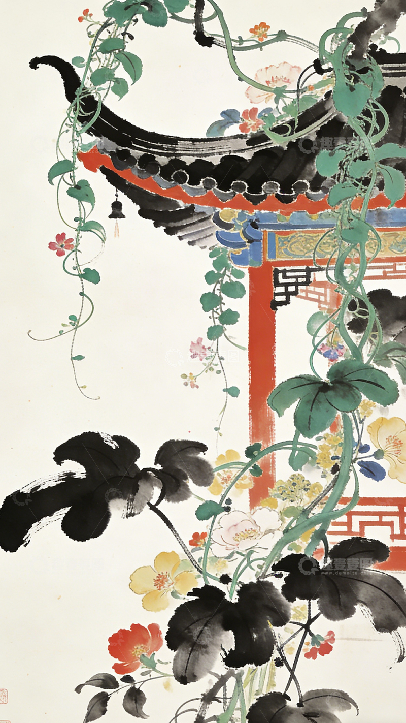 高清大图下载【趣麦麦图】中国传统园林水墨画