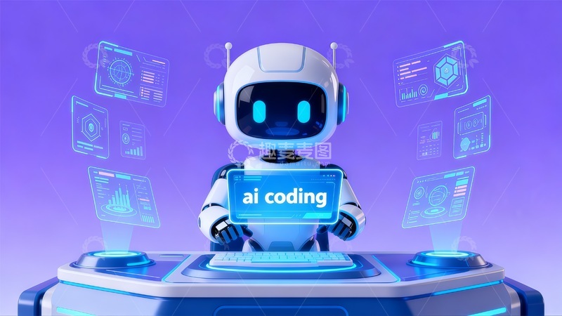 高清大图下载【趣麦麦图】AI智能编码创意插画