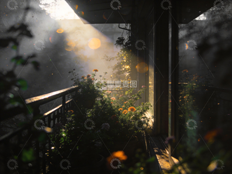 高清大图下载【趣麦麦图】窗外阳台绿植5