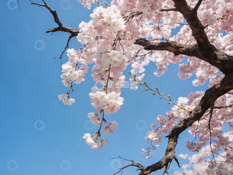高清大图下载【趣麦麦图】樱花仰拍日系清新4