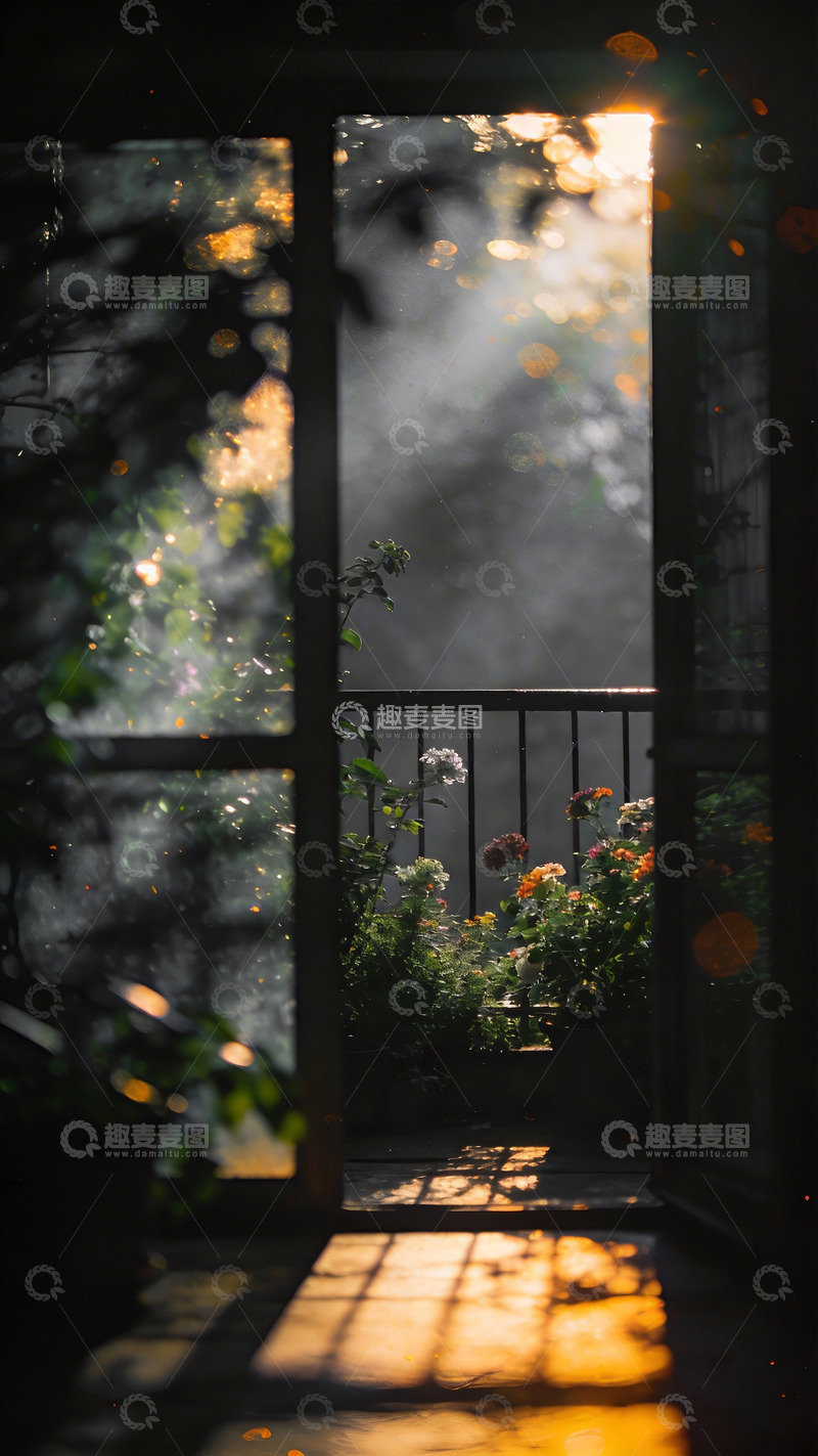 高清大图下载【趣麦麦图】窗外阳台绿植7