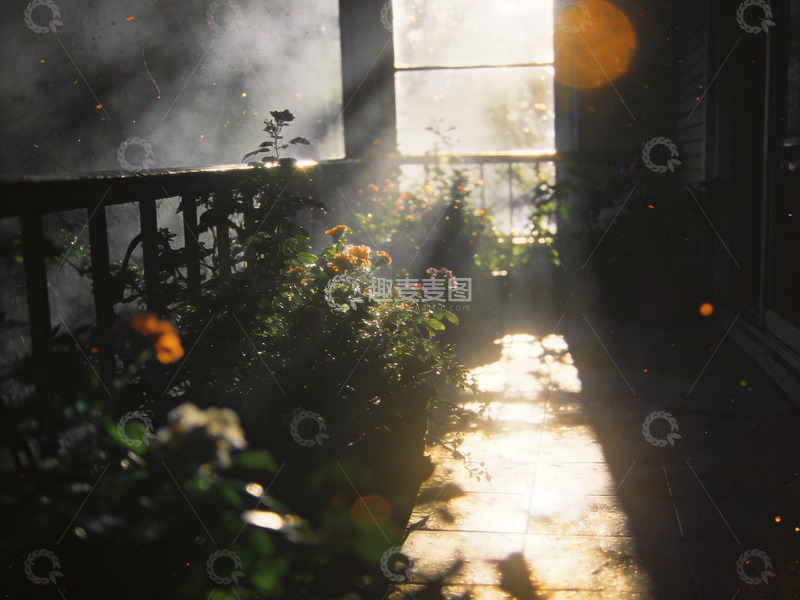 高清大图下载【趣麦麦图】窗外阳台绿植3